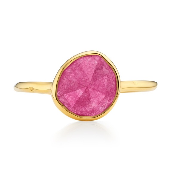 Monica Vinader 18k Gold Vermeil Sterling Silver Pink Stone - Picture 7 of 12